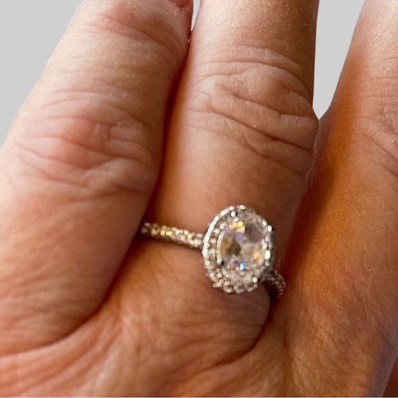 Sterling Wedding Set 3 pieces 2 ct Oval Engagement. So Elegant on you hand! - Picture 4 of 13